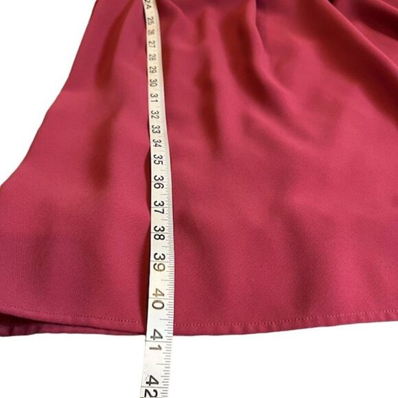 Amanda Uprichard Leonard Dress Blouson Collared Elastic Waist Wine Color Size 2X - Picture 10 of 11
